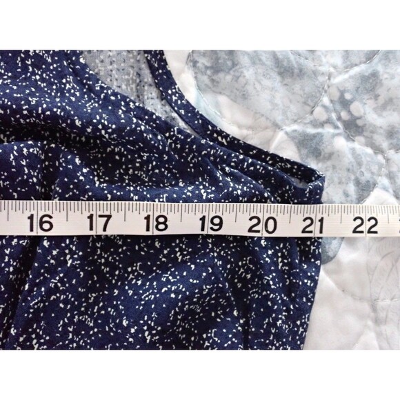 Summer Women's Maxi Tank Dress Size 14 Large Sleeveless Dark Blue & White Print - Picture 6 of 8